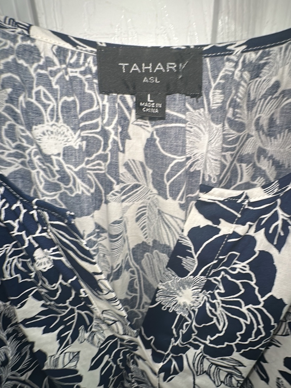 Tahari ASL Navy and White Floral Midi Dress (mix38) - Picture 5 of 6